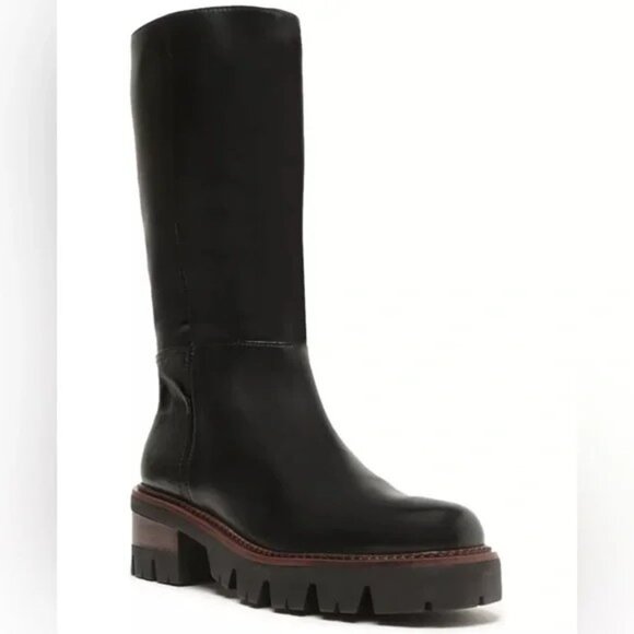 Arezzo Bailey Leather Tractor Boot NWOB - Picture 1 of 13
